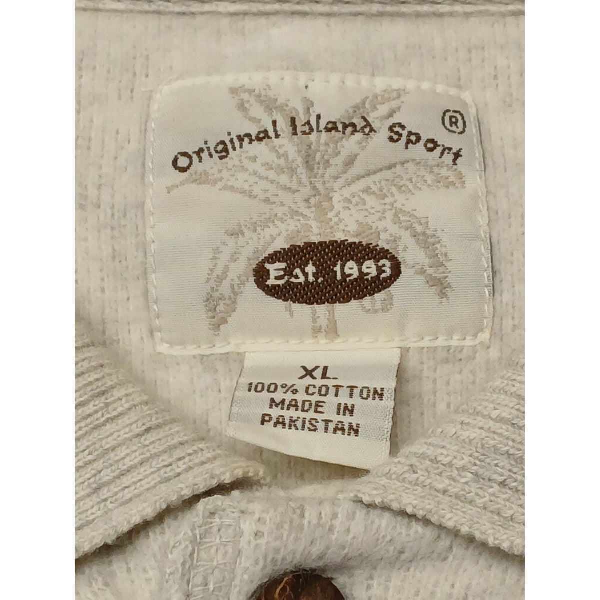 Original Island Sport (XL) Ivory Button Pullover Sweatshirt