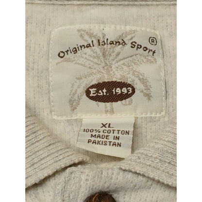 Original Island Sport (XL) Ivory Button Pullover Sweatshirt