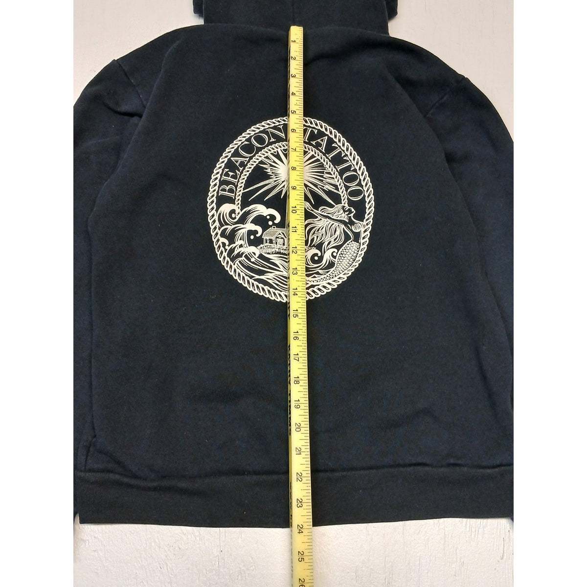 American Apparel (Large) Black Beacon Tattoo Full Zip Hoodie
