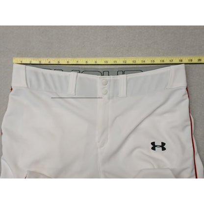 Under Armour (XL) White Red Pin Stripe Sports Stretch Pants