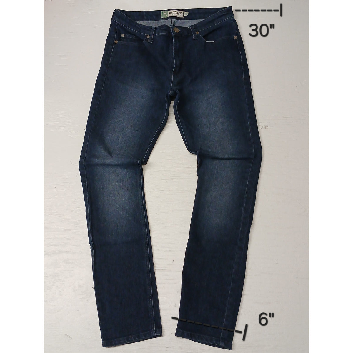 Recycled Blues (32x32) Straight Leg Blue Denim Jeans