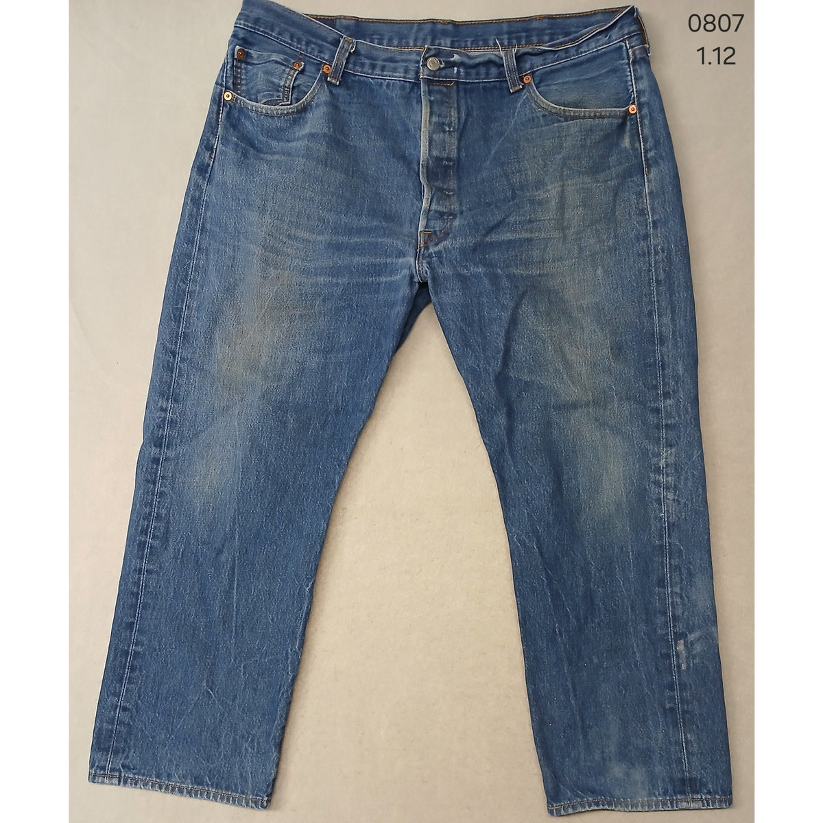 Levis (42x30) Men's Tapered Straight Leg Fit Blue Denim Jeans