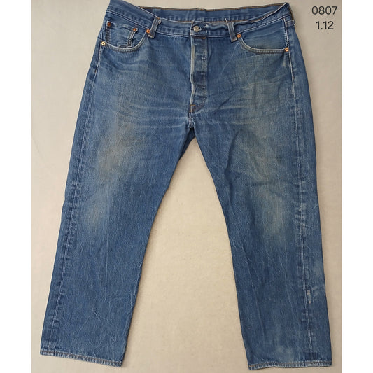 Levis (42x30) Men's Tapered Straight Leg Fit Blue Denim Jeans