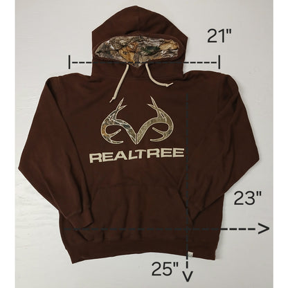 Realtree (XL) Brown String Pocket Camo Logo Pullover Hoodie