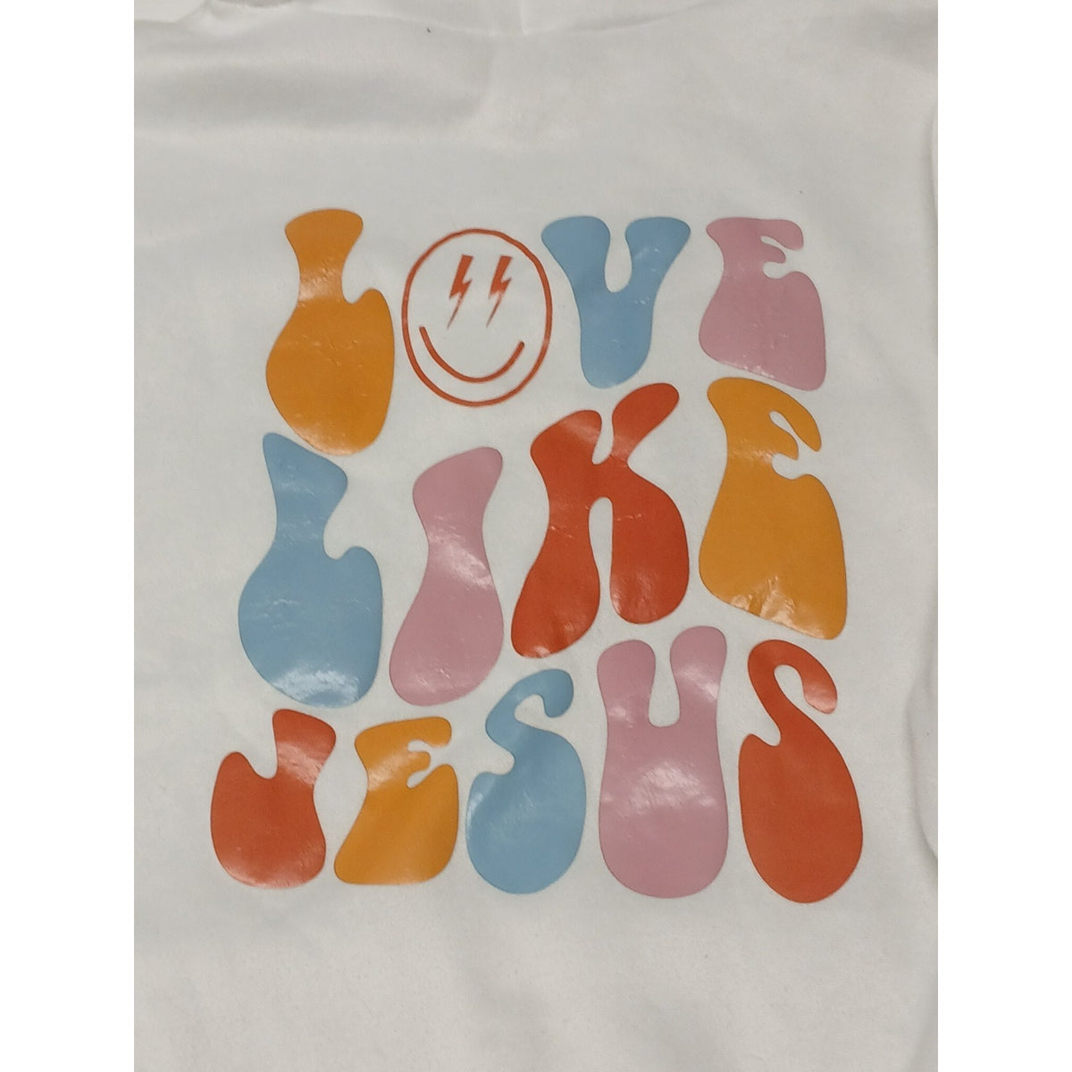 Jesus (Large) White Silk Comfort Pullover Hoodie