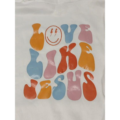 Jesus (Large) White Silk Comfort Pullover Hoodie