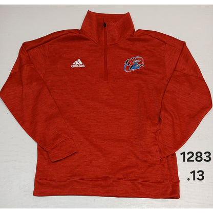 Adidas (Large) Red 1/4 Zip Long Sleeve Pullover Sweatshirt