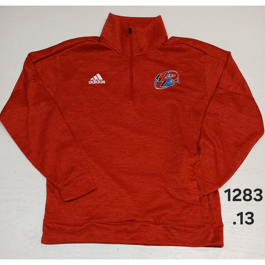 Adidas (Large) Red 1/4 Zip Long Sleeve Pullover Sweatshirt