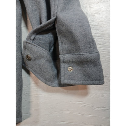 Merokeety (Medium) Unisex Gray Button Women's Coat