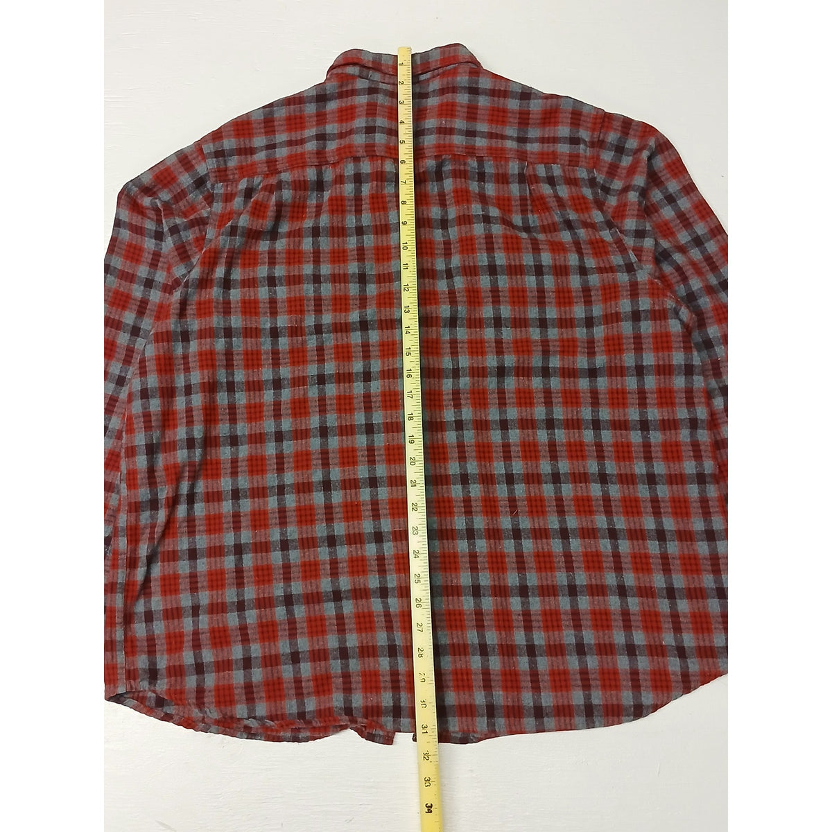 Faded Gory (2XL) Red Plaid Long Sleeve Button Flannel Shirt