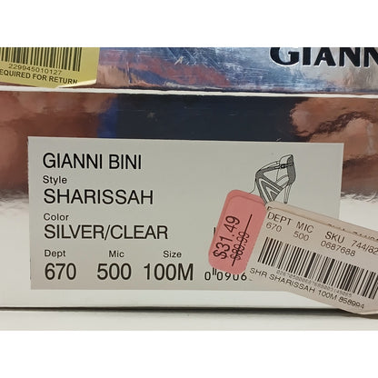 Gianni Bini (10M) Sharissah Silver Rhinestone Stiletto High Heels