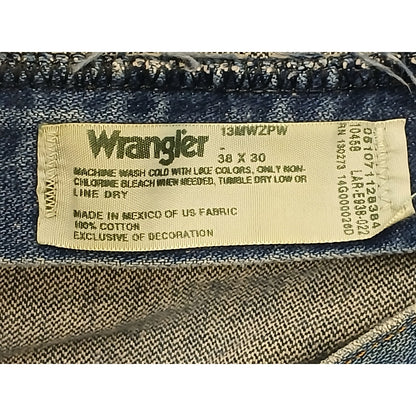 Wrangler (38x30) Classic Straight Regular Blue Denim Jeans