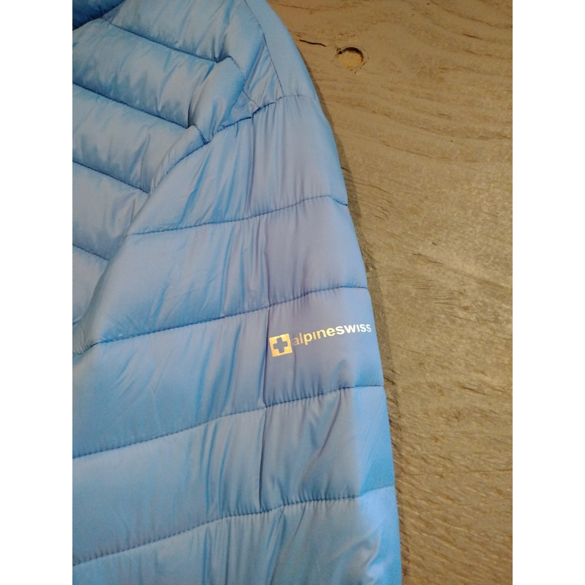 Alpine Swiss (Large) Blue Full Zip Lightweight Puffer Jacket