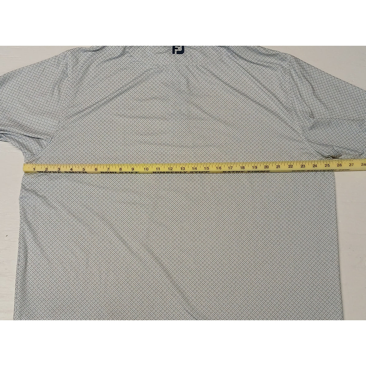 Foot Joy (XL) White Diamond Plaid Button Polo Collar Shirt