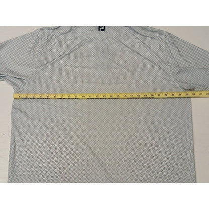 Foot Joy (XL) White Diamond Plaid Button Polo Collar Shirt
