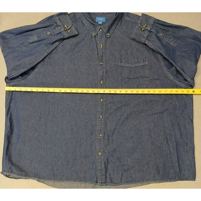 Port & Company (5XL) Men's Slim Fit Dark Denim Jean Shirt