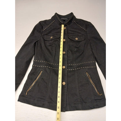 White House Black Market All Black (8) Women's Coat