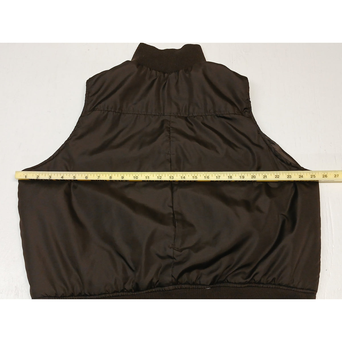 Pink SOUP (3X) Brown Cropped Puffer Vest Sleeveless Jacket