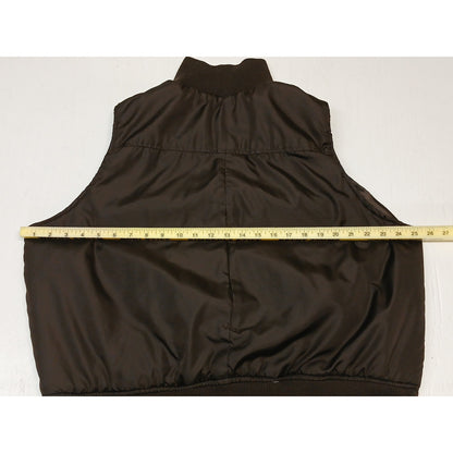 Pink SOUP (3X) Brown Cropped Puffer Vest Sleeveless Jacket