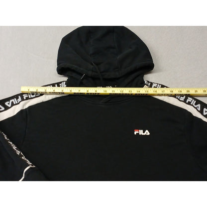 FILA (XL) Men's Black Vintage Slit Pocket Pullover Hoodie