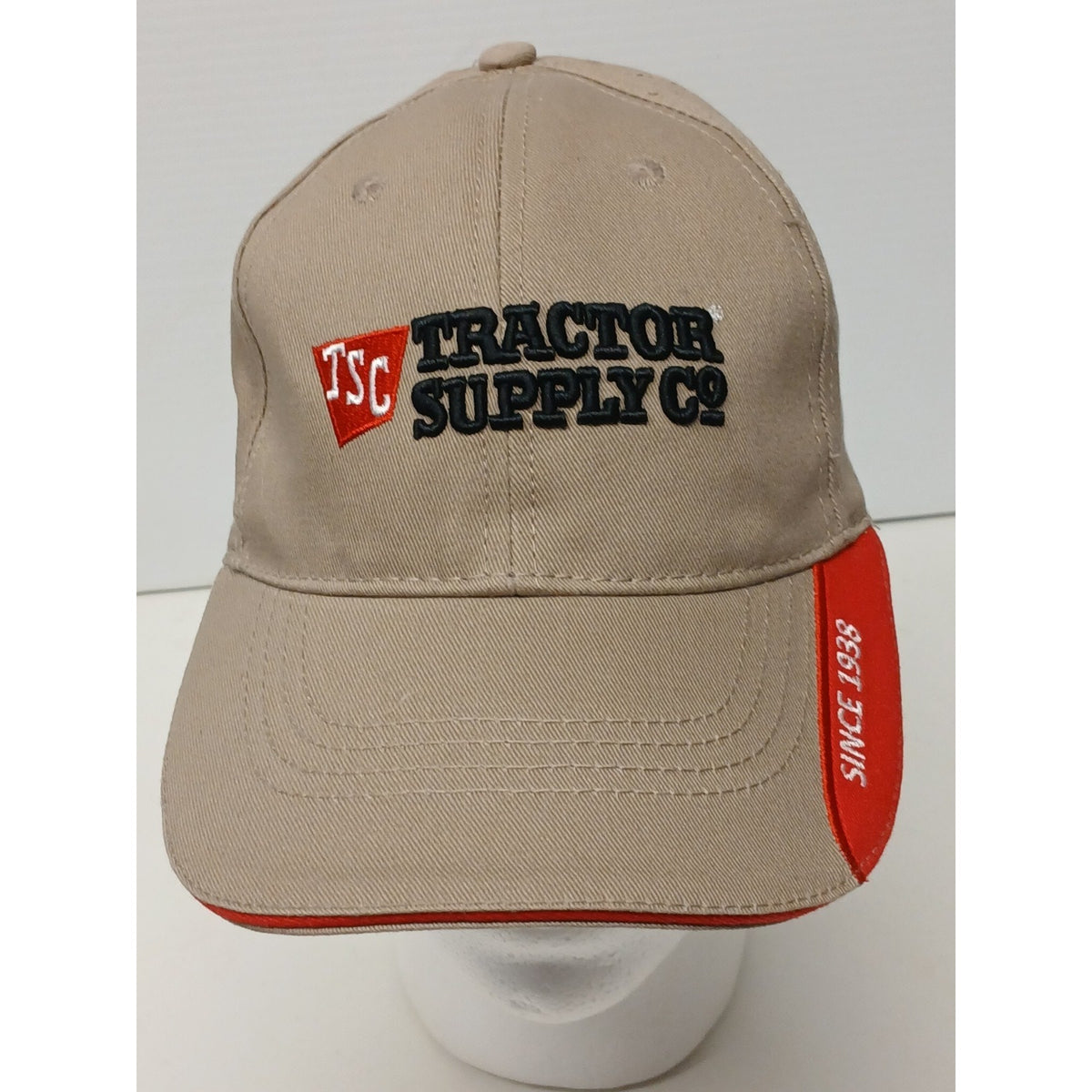 TSC Tractor Supply Co 1938 (OSFM) Strapback Beige Hat Cap