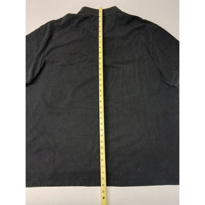 CHAPS (2XB) Black Loose Polo Button Collar Cotton Shirt