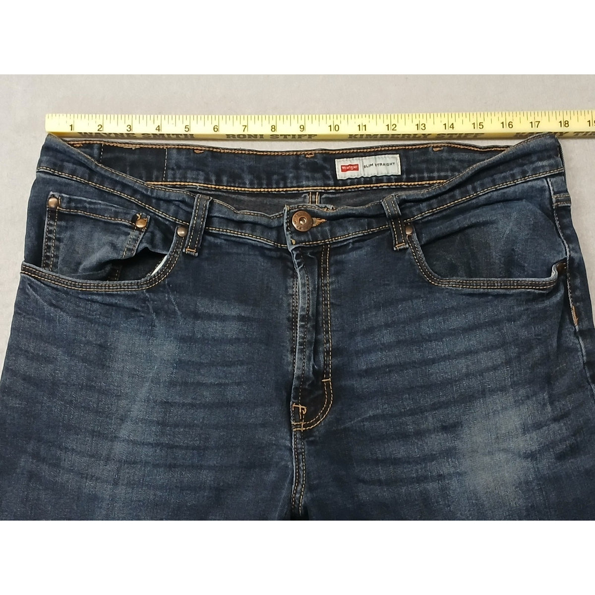 Wrangler (No Size) Men's Slim Straight Fit Dark Blue Denim Jeans