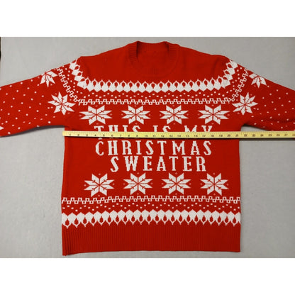 Red (21x22") Knitted Crew Neck Ugly Sweater