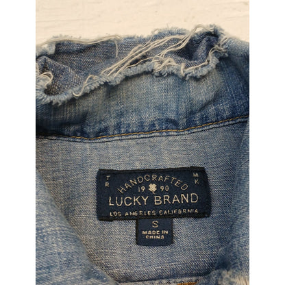 Lucky Brand (Small) Vintage Tomboy Trucker Light Denim Vest