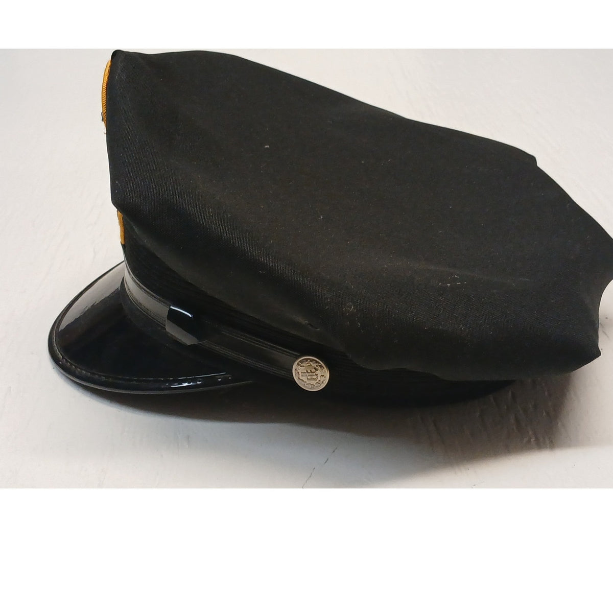 Military Police (9.5x8") Black Chauffeur Captain Vintage Cap
