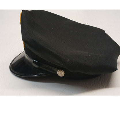 Military Police (9.5x8") Black Chauffeur Captain Vintage Cap