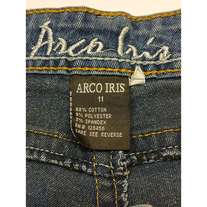 Arco Iris (11) Rhinestone Festival Blue Denim Chino Shorts