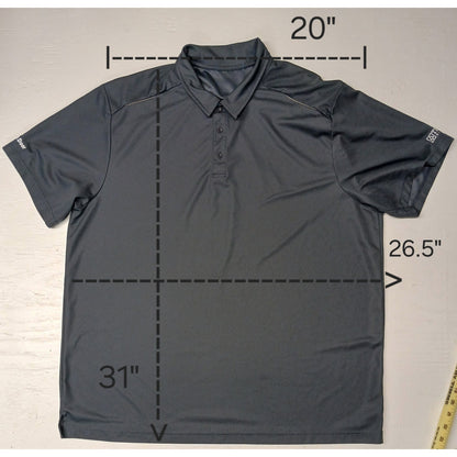 Port & Company (2XL) Gray Performance Dri-Fit Collar Shirt