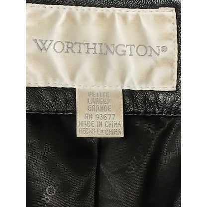 Worthington (Large) Vintage Genuine Basic Zip Leather Jacket