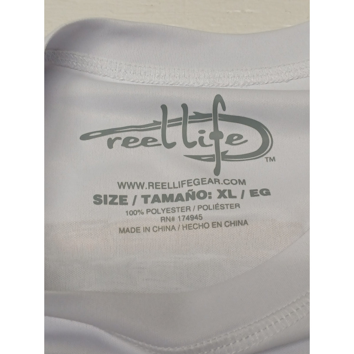 Reel Life (XL) White Dri-Fit Long Sleeve Pullover Shirt