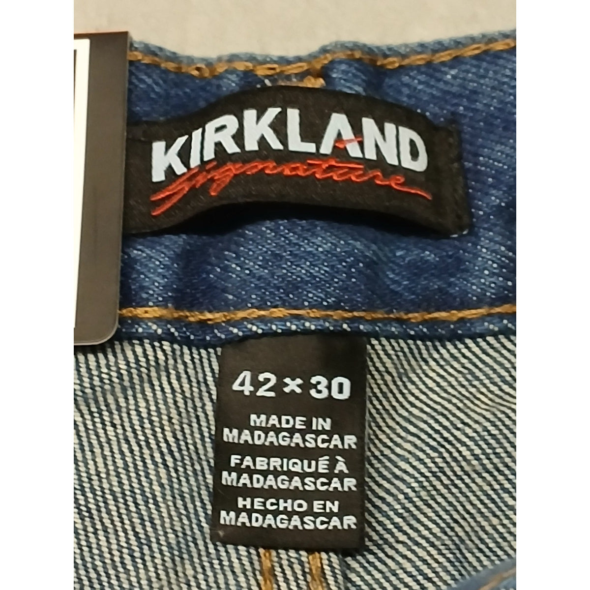 Kirkland (42x30) Men's Straight Leg Blue Denim Jeans