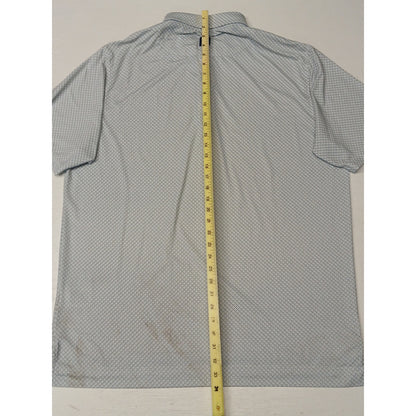 Foot Joy (XL) White Diamond Plaid Button Polo Collar Shirt