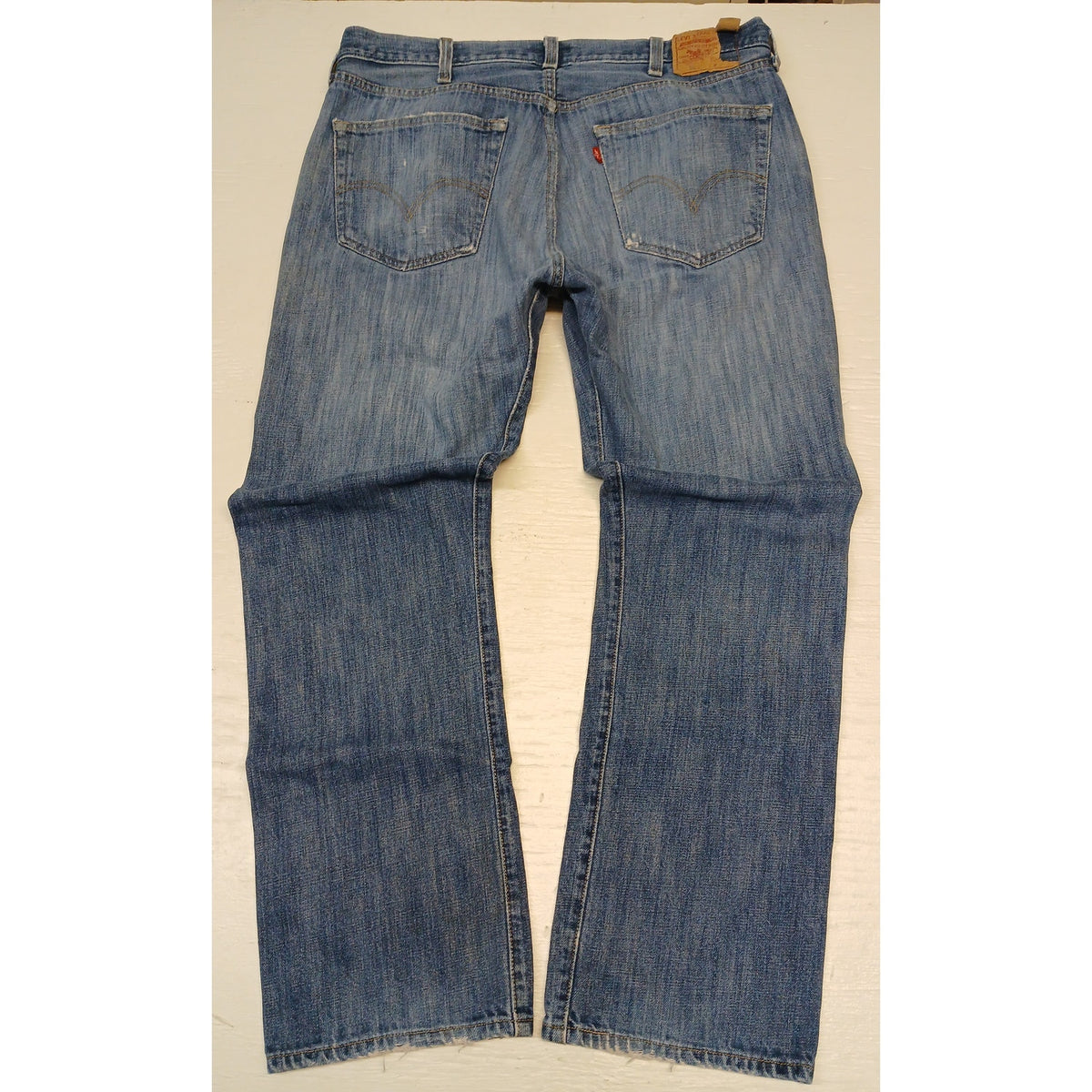 Levi's 501 (36x31) Straight Leg Relaxed Fit Distressed Denim Jeans
