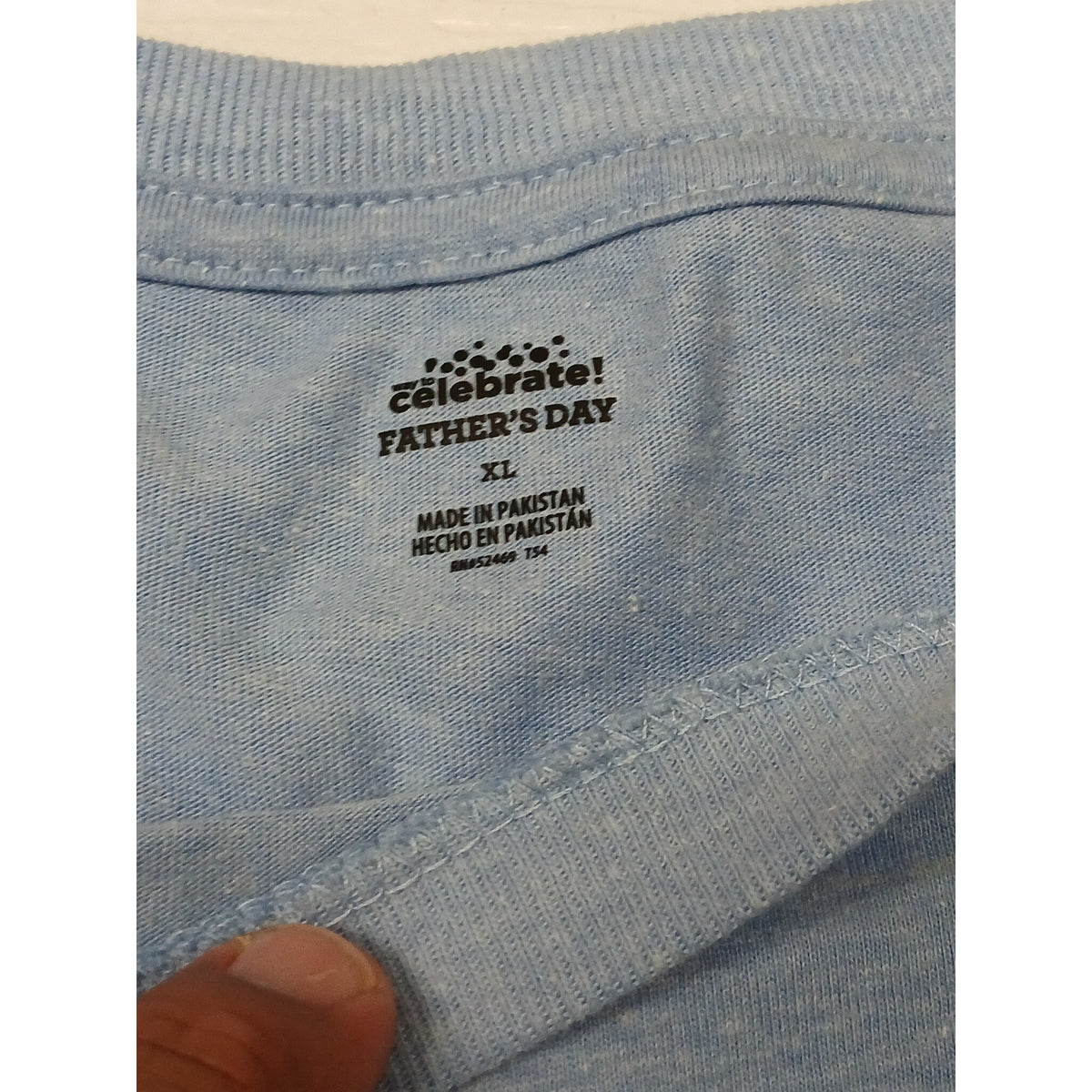 Celebrate Fathers Day (XL) Light Blue Crew Neck Stretch Tee