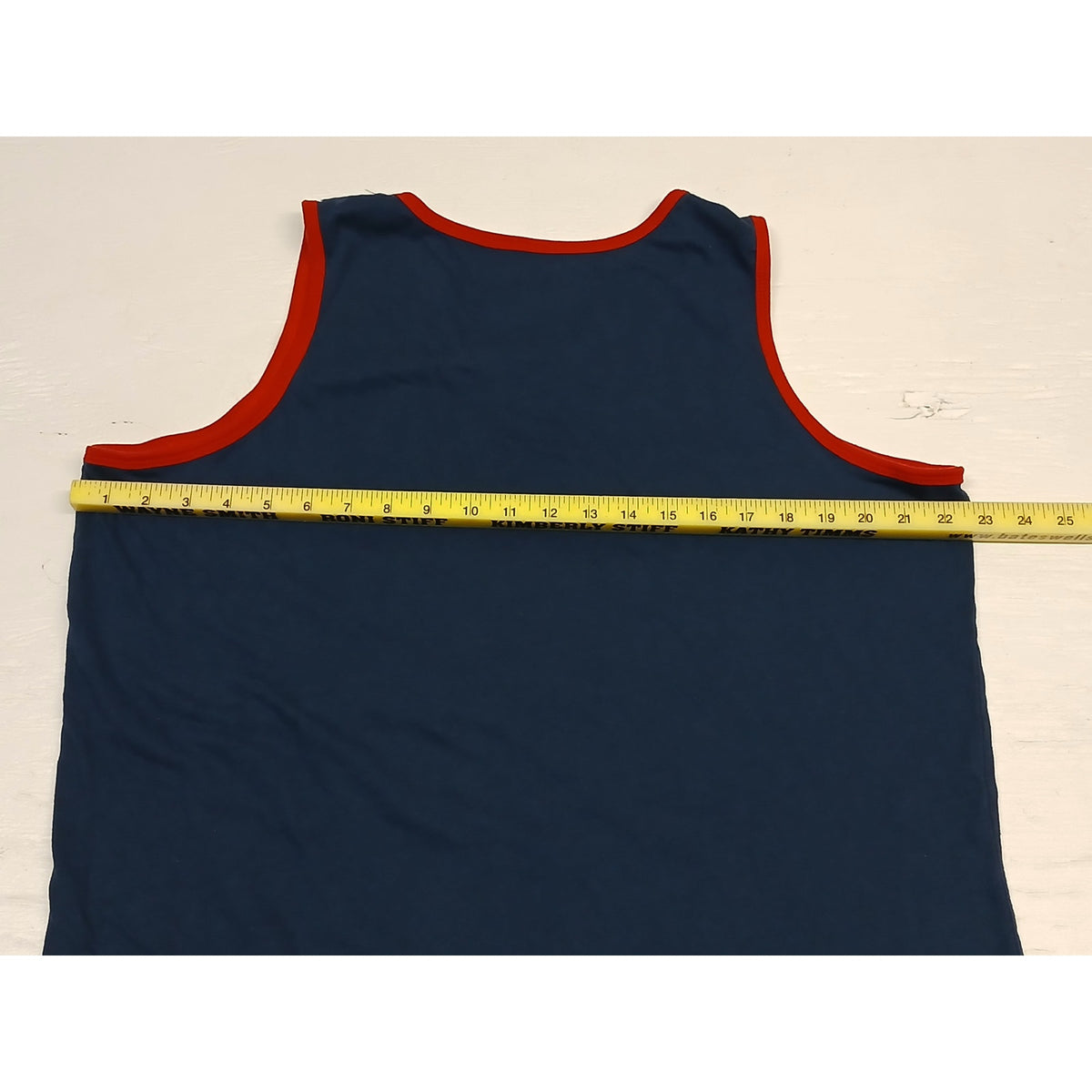 Jaws (L) Navy Blue Jaws Movie Print Sleeveless Tank Top Tee