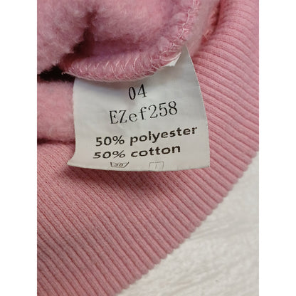 EFan (Medium) Pink 1/4 Zip Cropped Pullover Sweatshirt