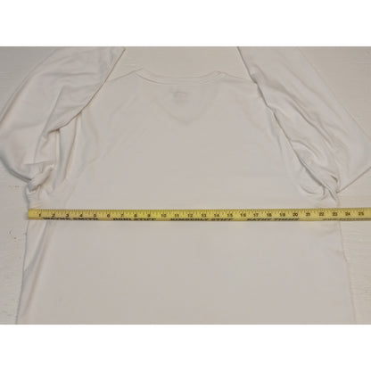 Tasso Elba (XL) White V-Neck Supima Cotton Sweatshirt
