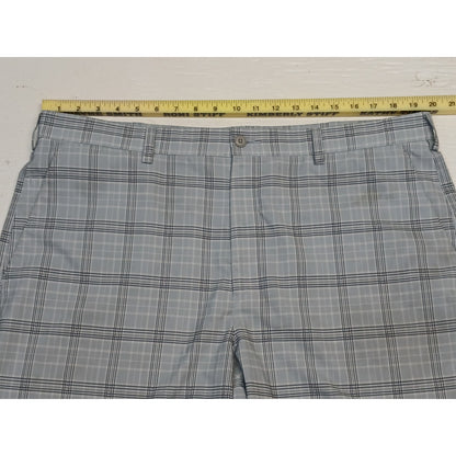 Perry Ellis (40) Gray Plaid Flat Front Dress Chino Shorts