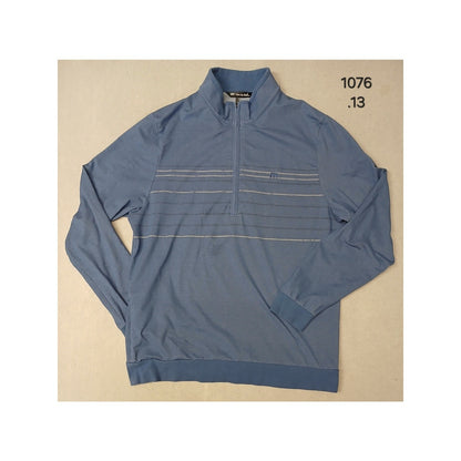 Travis Mathew (Medium) Blue Silk Stretch Zip Pullover