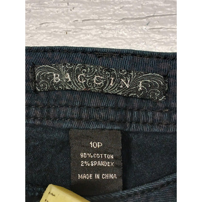 Baccini (10P) Women's Black Cheetah Printed Stretch Jeans