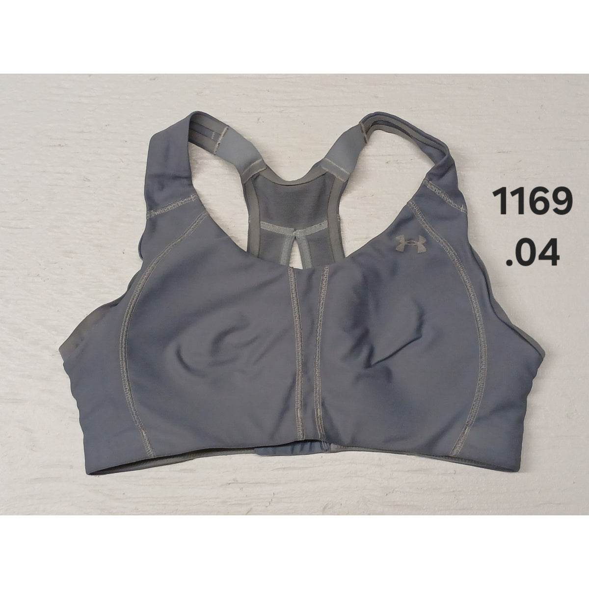 Under Armour (34C) Gray High Crossback Adjust Sports Bra