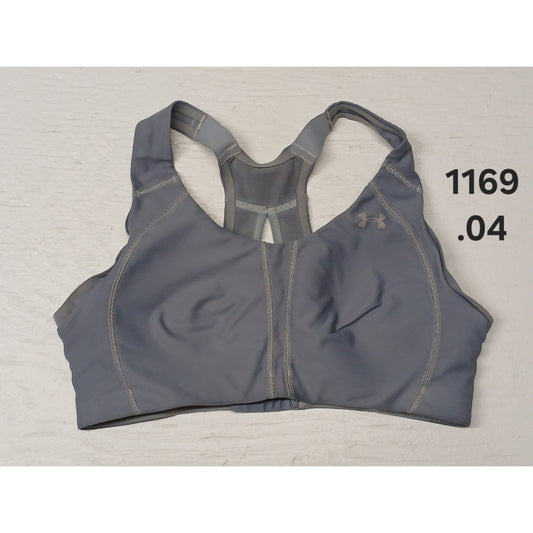 Under Armour (34C) Gray High Crossback Adjust Sports Bra
