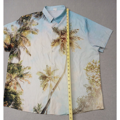 Men's (XL) Tropical Casual Summer Top Button Shirt