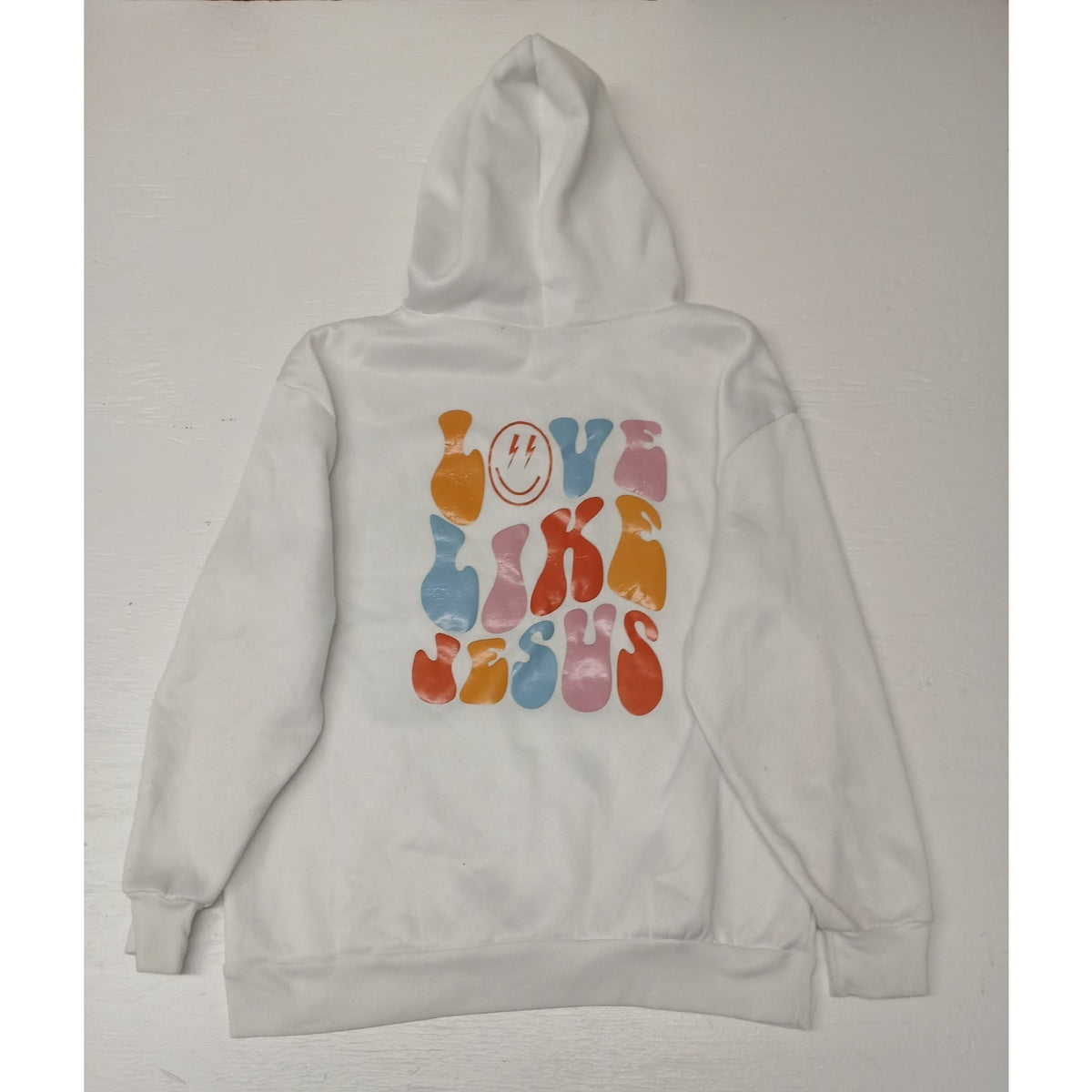 Jesus (Large) White Silk Comfort Pullover Hoodie