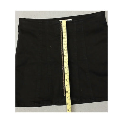 We The Free (4) Black Zip Front Denim Mini Skirt